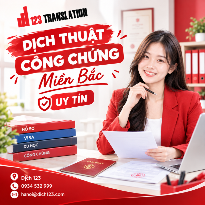 Dịch thuật công chứng miền Bắc uy tín giúp cá nhân và doanh nghiệp hoàn thiện hồ sơ chính xác, đáp ứng yêu cầu sử dụng trong nước và quốc tế.
