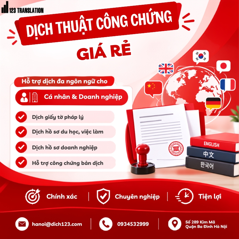Dịch thuật công chứng giá rẻ