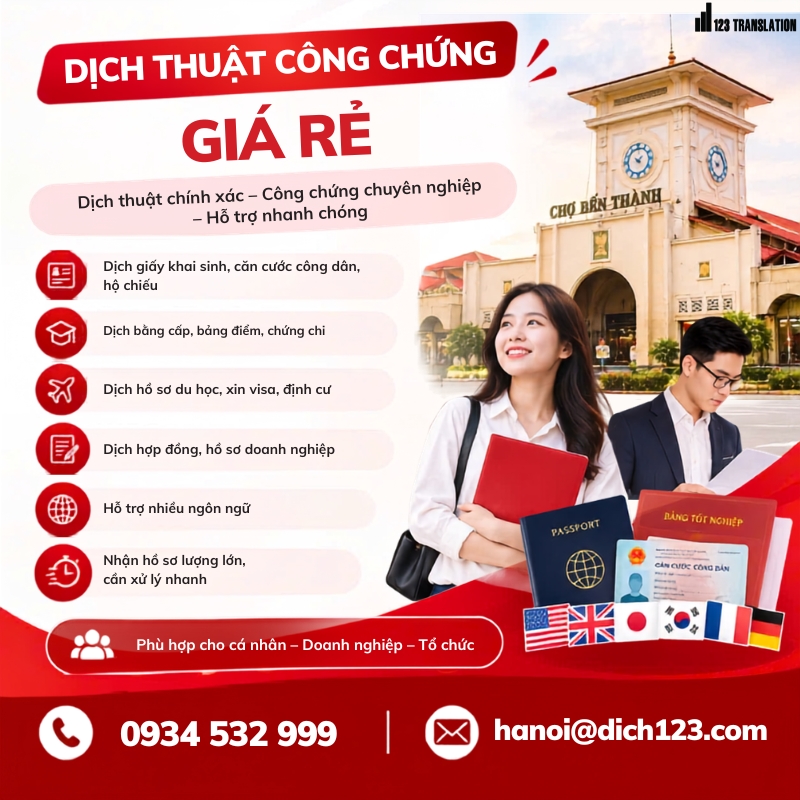 Dịch thuật công chứng giá rẻ