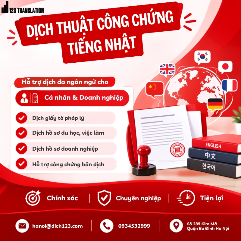 Dịch thuật công chứng tiếng Nhật