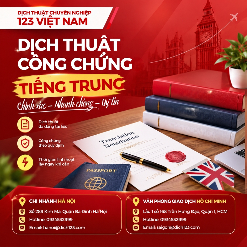 Dịch thuật công chứng tiếng Trung