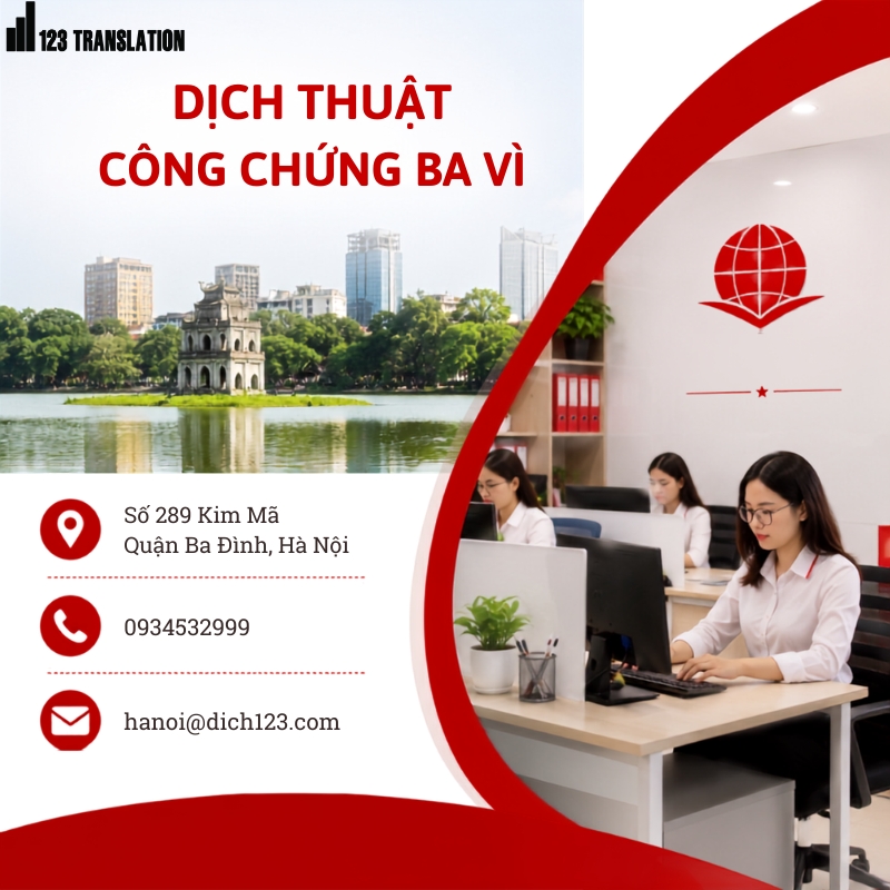 Dịch thuật công chứng Ba Vì