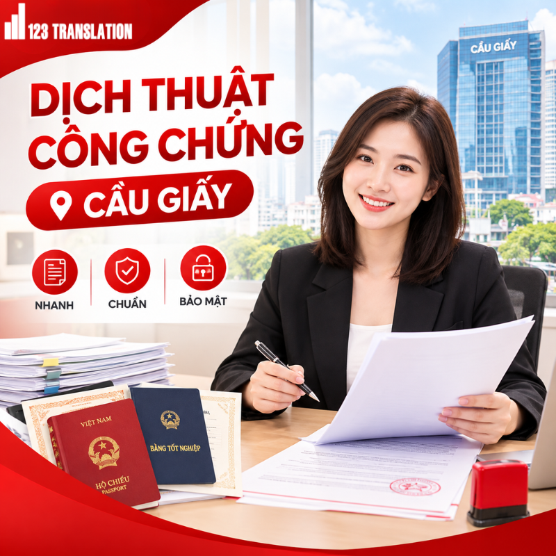 Khi lựa chọn dịch vụ dịch thuật công chứng Cầu Giấy, khách hàng nên ưu tiên đơn vị có quy trình làm việc rõ ràng, bản dịch chính xác và bảo mật thông tin tài liệu.