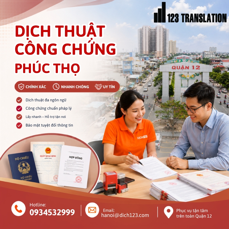 Dịch thuật công chứng Phúc Thọ 
