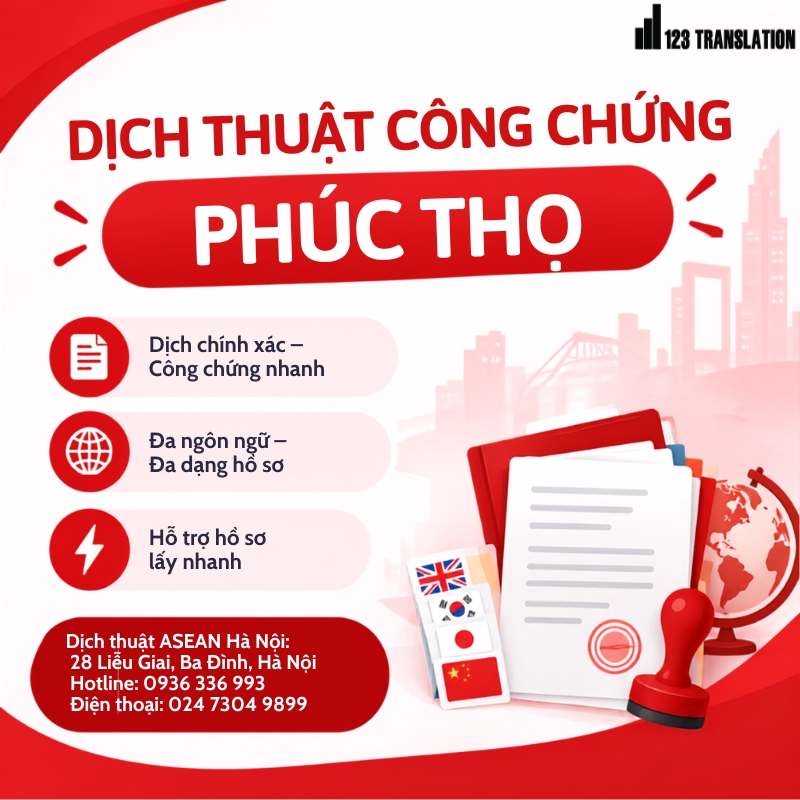 Dịch thuật công chứng Phúc Thọ