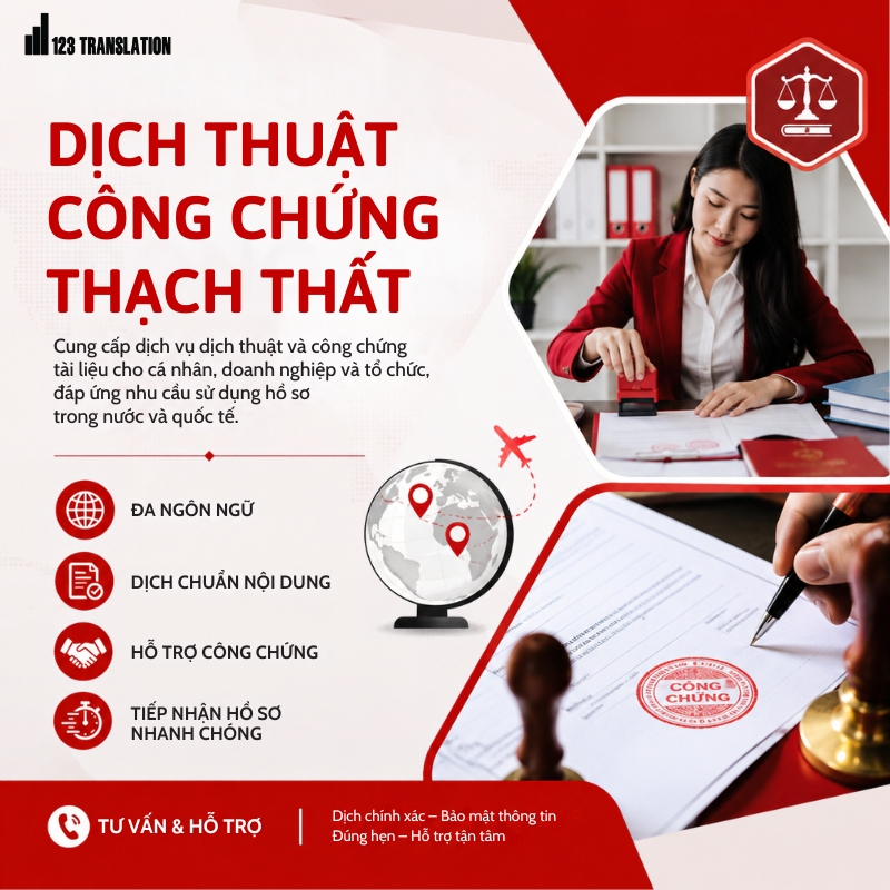 Dịch thuật công chứng Thạch Thất