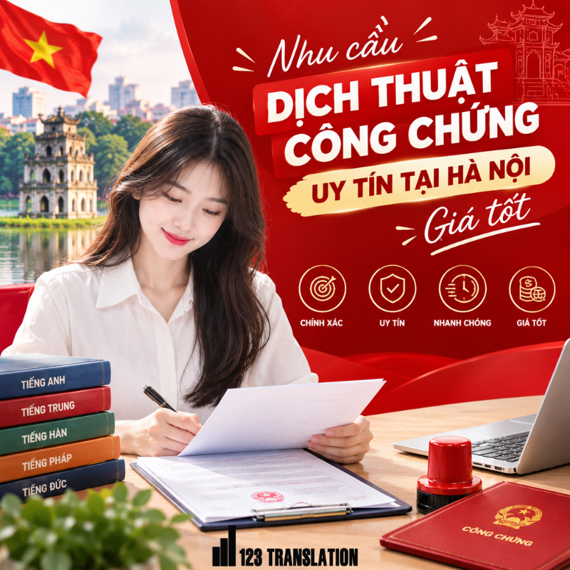 Dịch thuật công chứng uy tín Hà Nội giá tốt giúp khách hàng hoàn thiện hồ sơ cá nhân, giấy tờ hành chính và tài liệu doanh nghiệp với chi phí phù hợp.